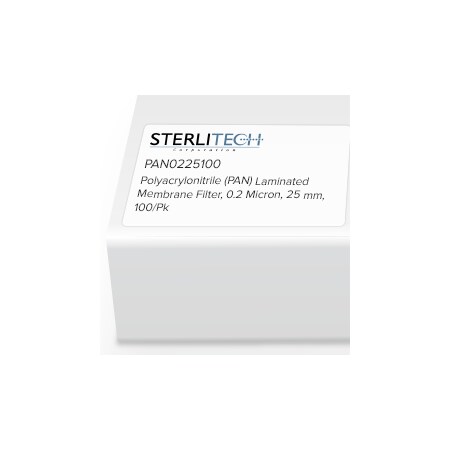 Sterlitech PAN Laminated Membrane Filter, 0.2um, 25mm, PK100 PAN0225100